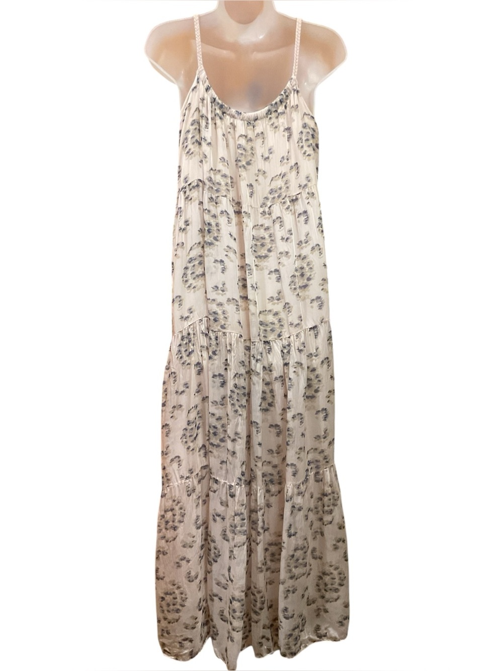 Elena Baldi Made in Italy Silk Blend Maxi Dress – Women’s Size Small Boho Tiered - Picture 6 of 8
